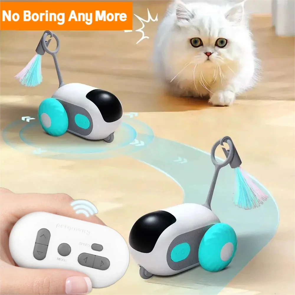 Turbo Tail: Brinquedo Eletrônico Inteligente para Gatos com Controle Remoto, 3 Modos Interativos e Movimento Automático