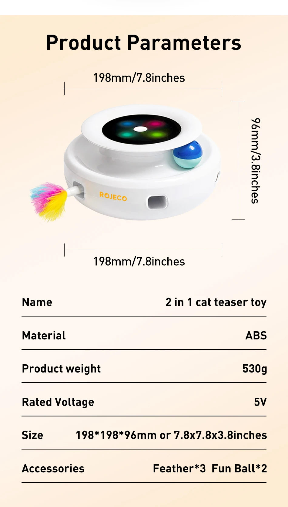 Brinquedo Inteligente 2 em 1: Bola com Penas e 5 Modos Eletrônicos Interativos para Cães e Gatos