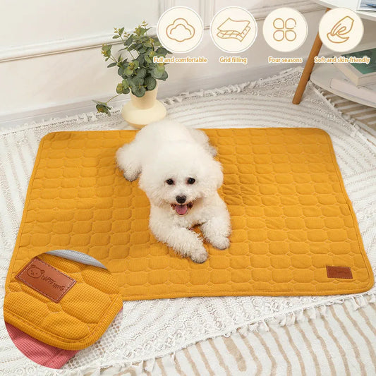 Tapete Waffle Reutilizável para Pets - Almofada Lavável para Treinamento, Fraldas Absorventes e Cama Confortável para Cães Todas as Estações