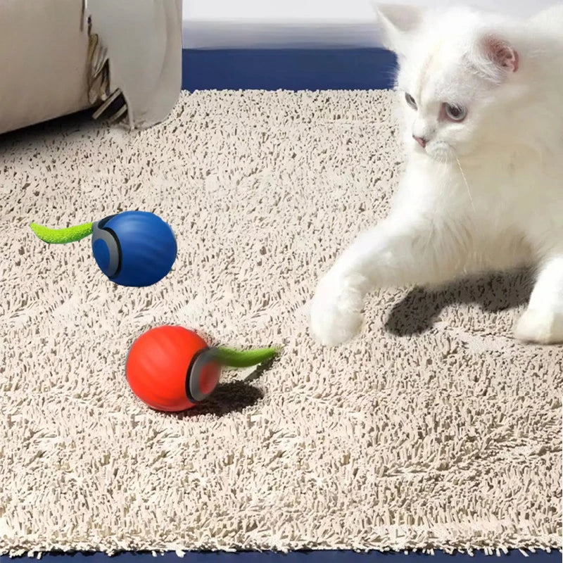 Bola Inteligente para Gatos: Brinquedo Elétrico com Teaser de Penas e Movimento Automático